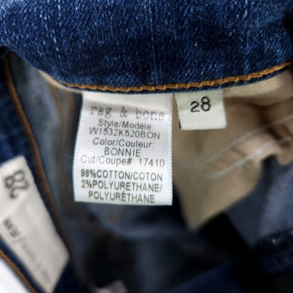 Rag & Bone Jeans 28 Womens Blue High Rise Skinny Distressed Stretch - Picture 12 of 15